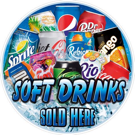 Soft Drinks Sticker Sold Here Sign Printed Food Cafe Restaurant Pos