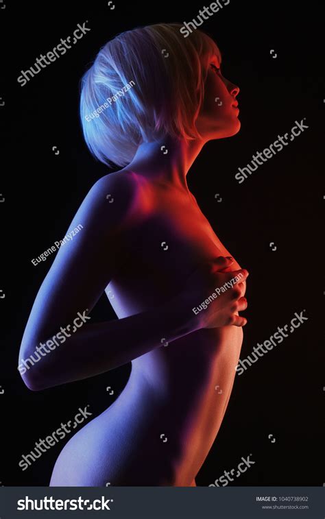 Rainbow Nude Woman Colorful Bright Lights Stock Photo 1040738902 Shutterstock