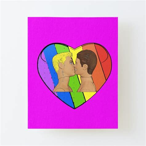 Love Pride Gay Kiss Cute Cool Gay Art Design Mounted Print For Sale By Loveplasticpam