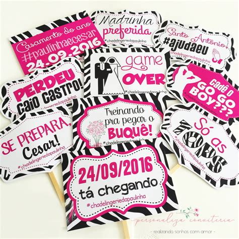 Plaquinhas para Chá de Lingerie Zebrinha vão Montadas Elo