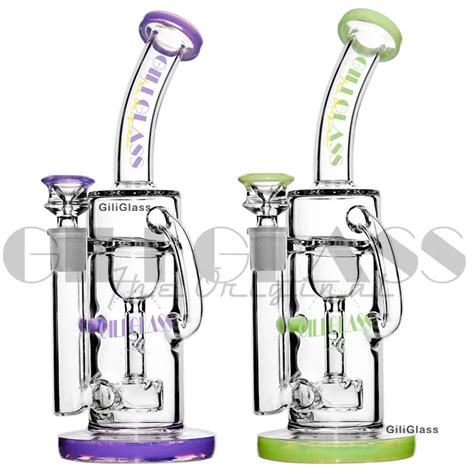 Pulgadas Dab Rig Rim American Hookah Glass Bong Doble Reciclador