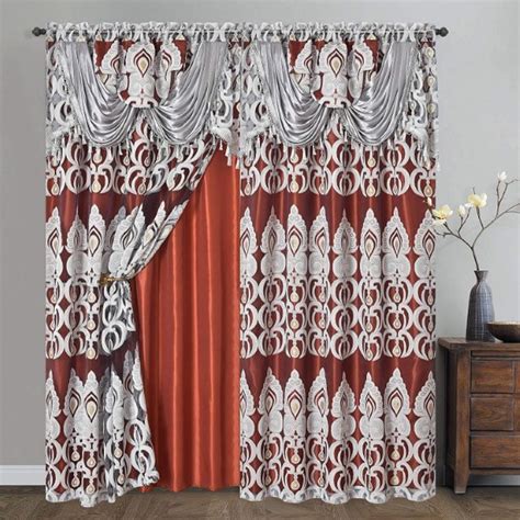 China Luxury Home Textile Hotel European Jacquard Curtain Energy Saving Rod Pocket Window