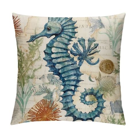 Comio Sea Turtle Throw Pillow Covers Nautical Pillow Cover Coastal