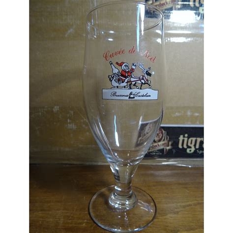 1 VERRE CUVEE DE NOEL BRASSERIE CASTELAIN 25CL HT 16 90CM Tigrebock