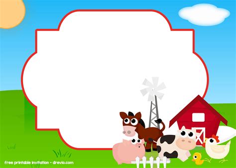 FREE Farm - Barnyard Invitation Templates | DREVIO