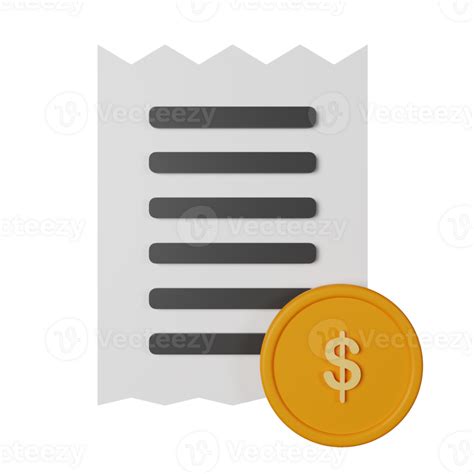 Invoice 3d Icon Illustration 35085694 Png