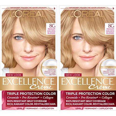 L Oreal Paris Excellence Creme Permanent Hair Color G Medium Golden Blonde Percent Gray