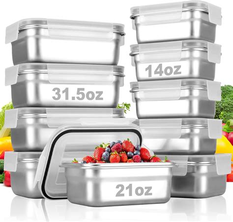 cykorxicc  pc square  stainless steel food containers  lids