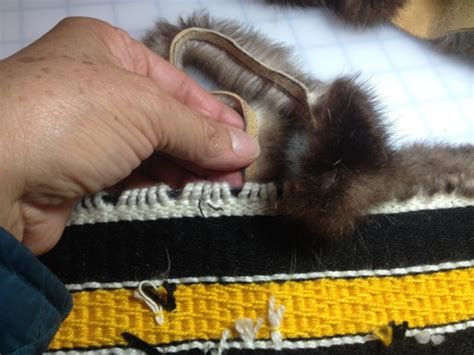 Adding Sea Otter Fur Trim to Chilkat Robe | Clarissa Rizal Blog