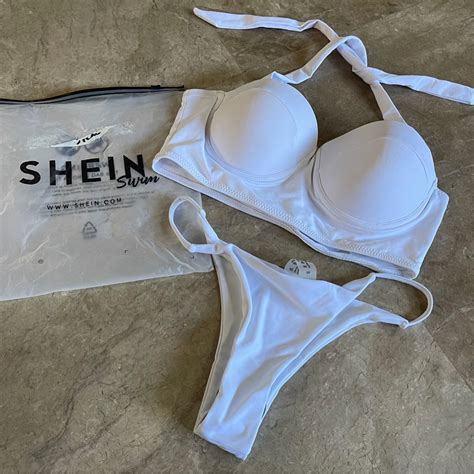 White Wired Shein Bikini Set Swimsuit Swimwear Women S Fashion Swimwear Bikinis