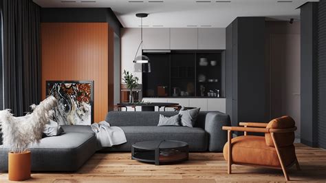 Orange And Grey Living Rooms