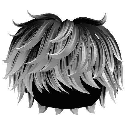 Black To White Fluffy Messy Swept Hair Roblox Item Rolimon S