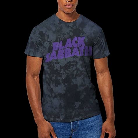 Black Sabbath Wavy Logo Dark Blue Dip Dye T Shirt Earache Records Ltd