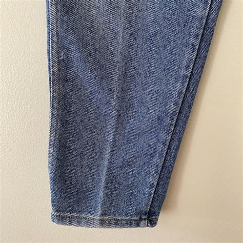 Vtg Lee High Waist Denim Tapered S S Mom Sz L Gem