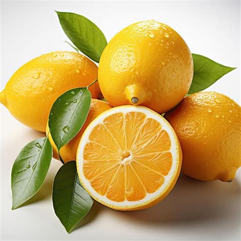 Premium AI Image | Bright Lemon on White