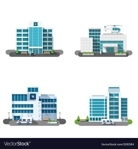 Hospital building set Royalty Free Vector Image