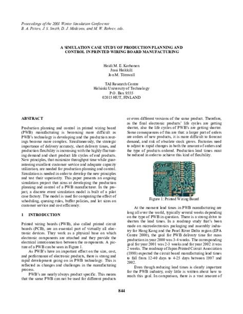 (PDF) A simulation case study of production planning and control in ...