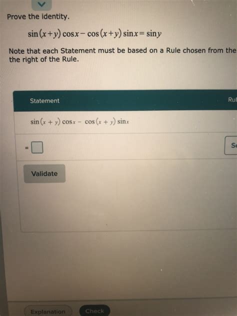 Solved Prove The Identity Sin X Y Cosx Cos X Y Sinx Chegg