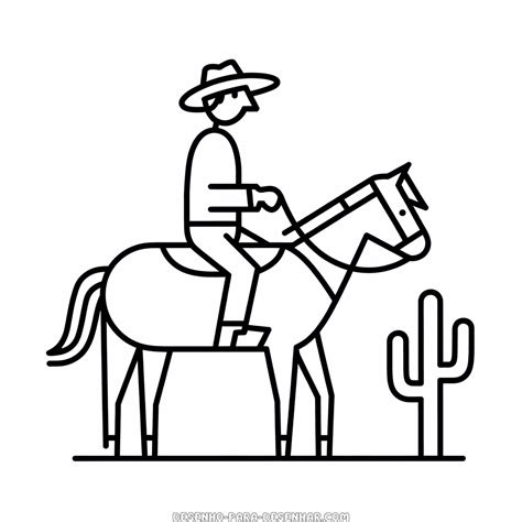 Homem Em Cima Do Cavalo Desenho Facil - Desenho Fácil de Cowboy no Cavalo | Desenho Para Desenhar
