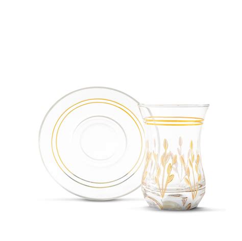 Buy İnci Turkish Glass Tea Set Specially Designed Bottom Corners With