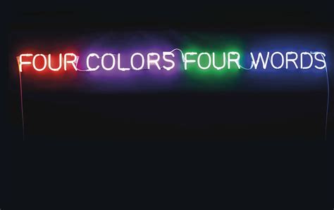 Joseph Kosuth (B. 1945) , Four Colors Four Words (Orange-Violet-Green ...