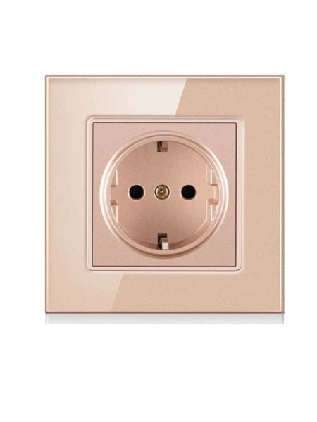 Розетка встраиваемая с заземлением 220V, золотая A6-G - купить по ...