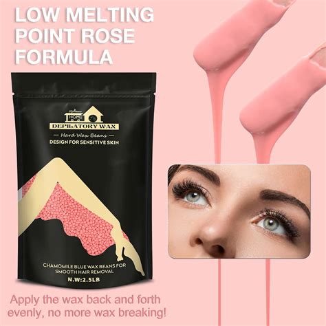 Lifestance Waxing Beads KG Rose Hard Wax Beads With Applicators Brazilian Bikini Wax