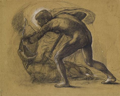 St George Series Male Nude Study For St George Slaying Drawing By