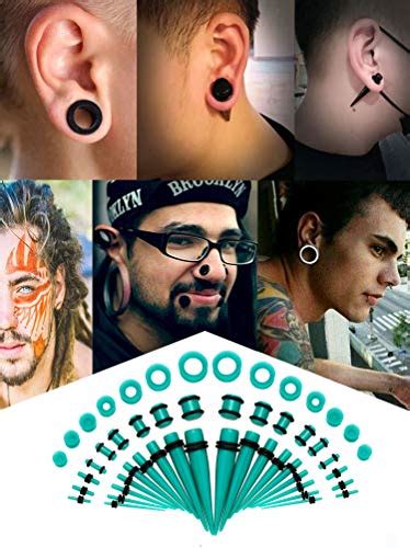 JDXN Acrylic Ear Stretching Kit Tapers Plugs Silicone Tunnels Gauges