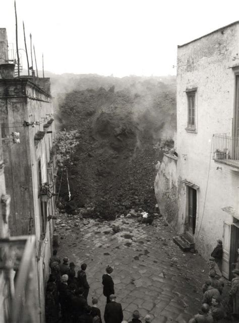 Lava Flow Engulfing A Village To The West Of Vesuvius Eruption Of