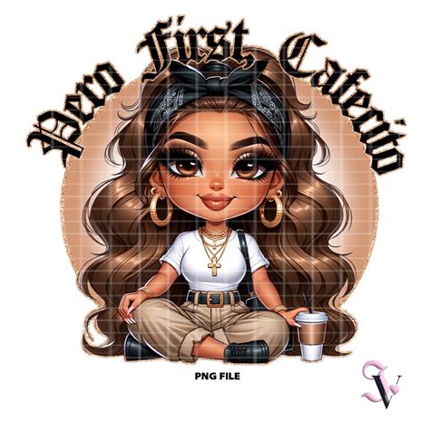 Cafecito Bundle Chicana Chola Chibi Style Latina Shirt Png For Dtf Iron On Print Sublimation