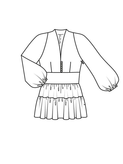 Блуза с V-образным вырезом - выкройка № 109 из журнала 7/2015 Burda ...