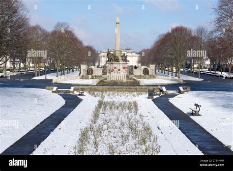 The War Memorial Port Sunlight In The Snow Viewed From The