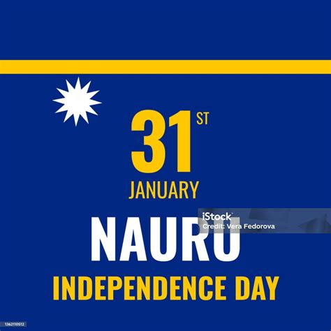 Spanduk Hari Kemerdekaan Nauru Hari Libur Nasional Dirayakan Pada