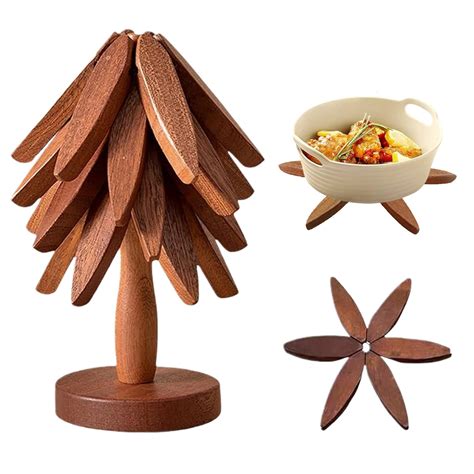 Amazon Wooden Trivets For Hot Dishes Tree Shape Trivet Set Wooden Hot Dishes Plates