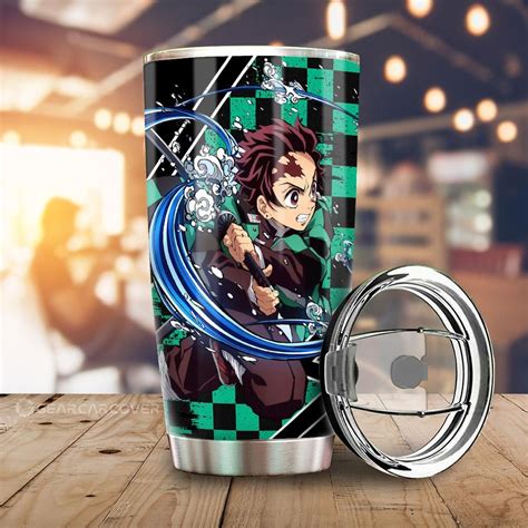 Tanjiro Water Tumbler Cup Custom Breathing Skill Demon Slayer Anime Ca