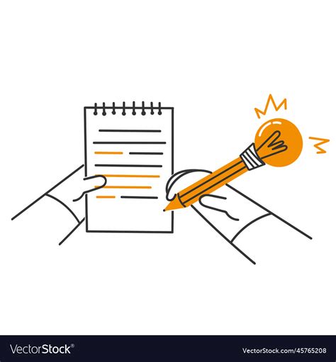 Hand Drawn Doodle Creative Writing Royalty Free Vector Image