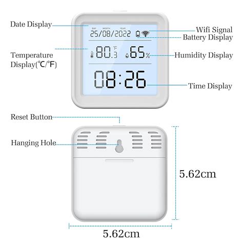 Emylo Monitor De Temperatura Wifi Term Metro Wifi Higr Metro Con Luz