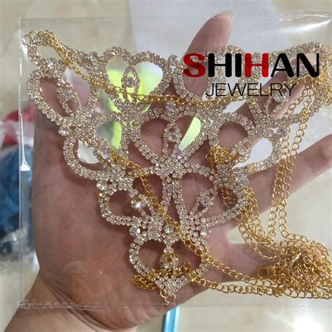 Sexy Austrian Crystal Burlesque Lingerie Thong Jewelry Rhinestone Panties Belly Chain For Dance