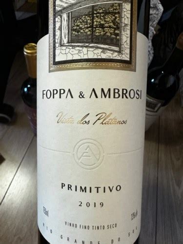 Tenuta Foppa Et Ambrosi Vista Dos Platanos Primitivo Vivino Us