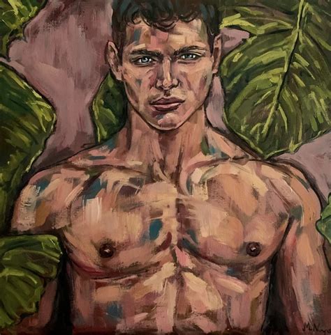 MALE NUDE PAINTING Naked Man Gay Erotic Art Queer Homoerotic Artwork X Cm