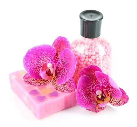 Premium Photo Sea Salt Soap And Orchid Isolated On White