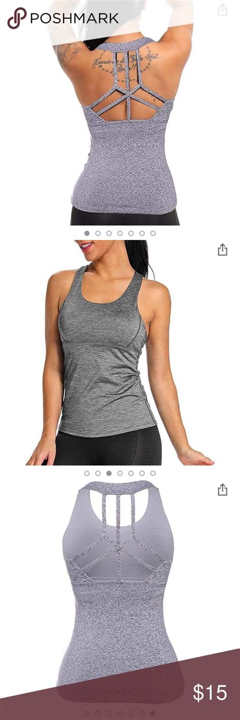 Womens Workout Top Gray Super Comfy Womens Workout Top Worn Once Built In Pads So No Need For