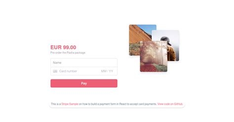 Stripe React Card Payment Codesandbox
