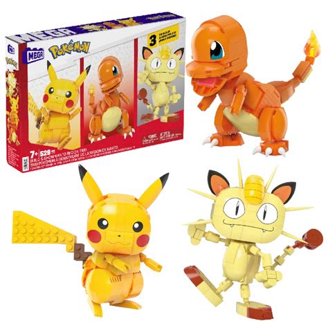 Mega Construx Pokemon Blocks Trio S Pikachu Meowth Charmander Combo