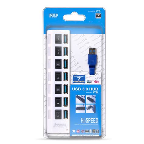 USB-концентратор SmartBuy SBHA-7307-W, 7 USB 2.0, цвет: белый ...