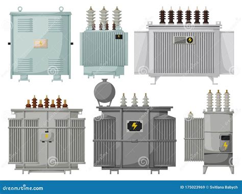 Instalaci N Del Vector Del Transformador En Fondo Blanco Subestaci N