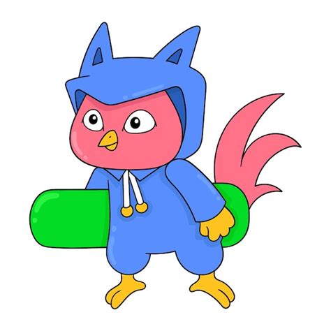 Premium Vector Little Chick Is Wearing A Hoodie Carrying A Skateboard Doodle Icon Image Kawaii