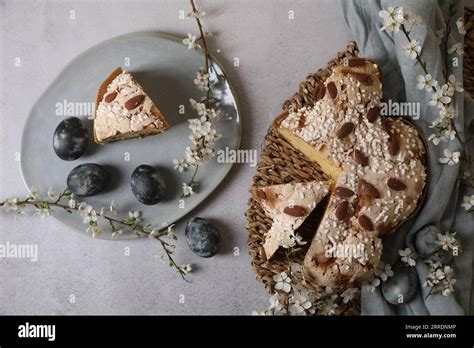 Delicious Cut Italian Easter Dove Cake Traditional Colomba Di Pasqua