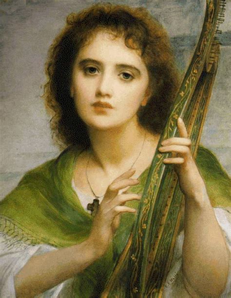 Схема вышивки «Леди с лирой» (№2496020) - Вышивка крестом